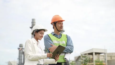 Planning engineering and project leader working and check Plans at Industrial 動画素材 279505234