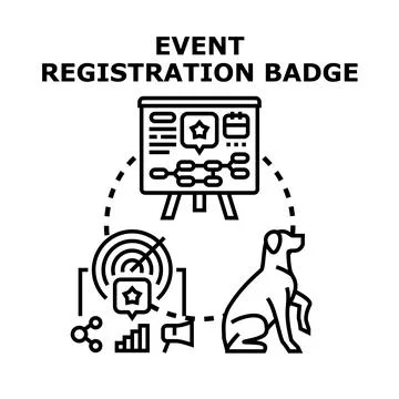 Planning event registration badge concept illustration 库存插图