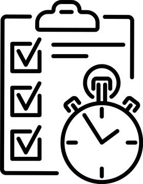 Planning Exam Time Management Line Icon Stock Illustration