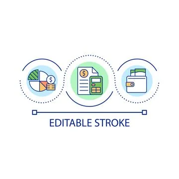 Planning expenses loop concept icon Ilustración de archivo