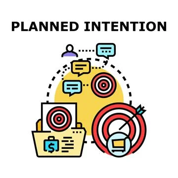 Planning future intentions achieving business strategy goals Stock Illustration
