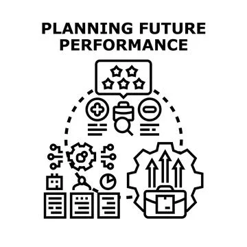 Planning future performance strategy for business success concept Stock Illustration