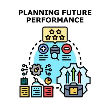 Planning future performance strategy for business success concept Stock Illustration