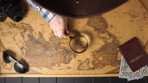 Planning a future trip, building a route. Video stock 125395202