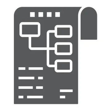 Planning glyph icon, development and business Stock Illustration