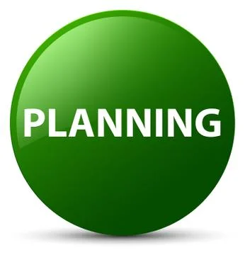 Planning green round button Stock Illustration