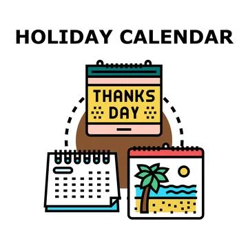 Planning holidays and celebrations using a calendar concept Stock Illustration