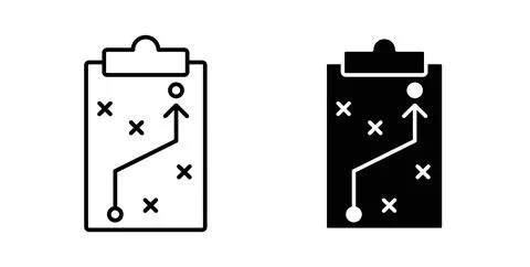 Planning icon in black and white. vector icon pack for websites Stock Illustration
