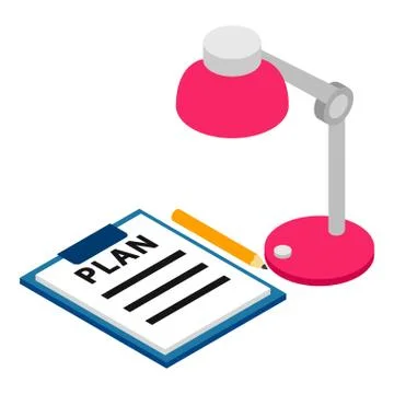 Planning icon, isometric style Illustrazione stock