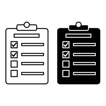 Planning icons. Questionnaire Vector Icon with Task Items. Business and Tea.. Illustrazione stock