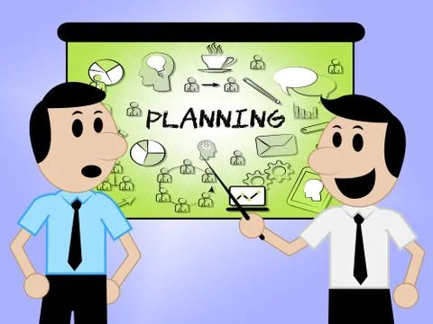Planning Icons Represents Objectives And Aspirations 3d Illustra Stock Illustration