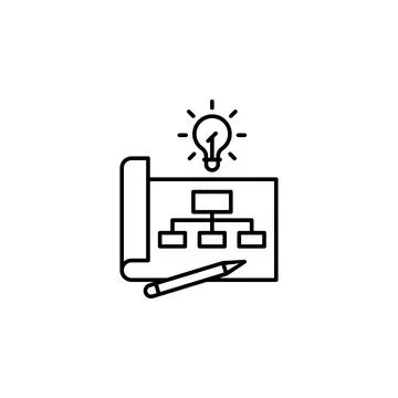 Planning idea icon. Simple line, outline vector of team work idea icons for ui Illustrazione stock