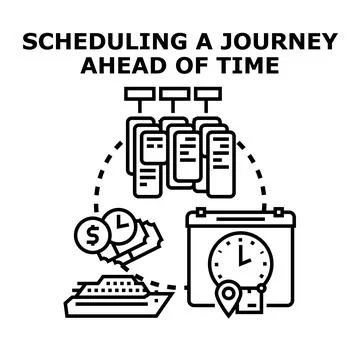 Planning journey ahead of time scheduling tasks Stock-Illustration