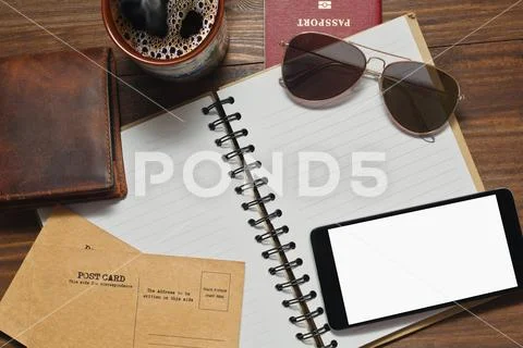 Planning journey in retro style Stock Photos