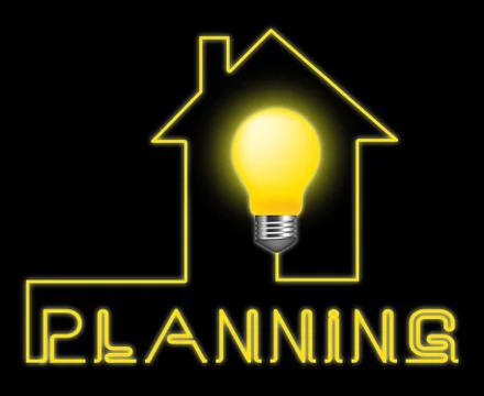 Planning Light Represents Sign Objectives And Aspirations Stock Illustration