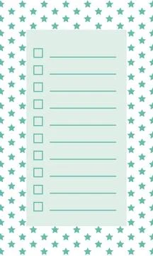 Planning list with a Starry Theme and Checkboxes Stock Illustration