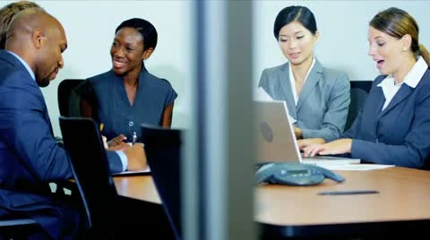 Planning Meeting Colleagues Business Consultancy Stock Footage