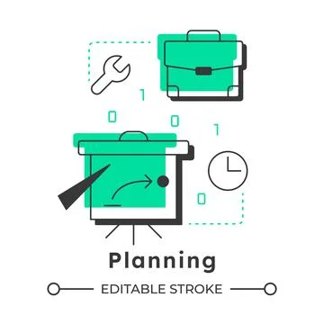 Planning modern linear concept icon 库存插图