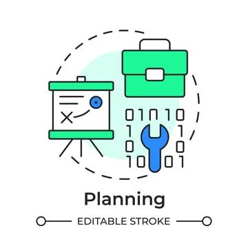Planning multi color concept icon Stock Illustration