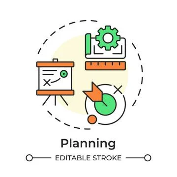 Planning multi color concept icon Stock Illustration