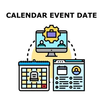 Planning online event date management collaboration Ilustração Stock
