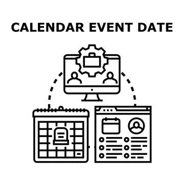Planning online event date management collaboration Stock Illustration