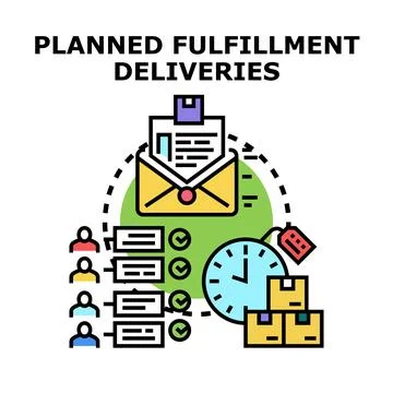 Planning order fulfillment and efficient product deliveries Stock Illustration