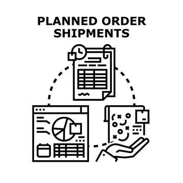 Planning order shipments for efficient logistics management Stock Illustration