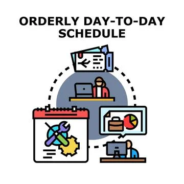 Planning an orderly day to day schedule Stock Illustration