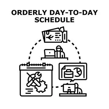 Planning an orderly day to day schedule Stock Illustration