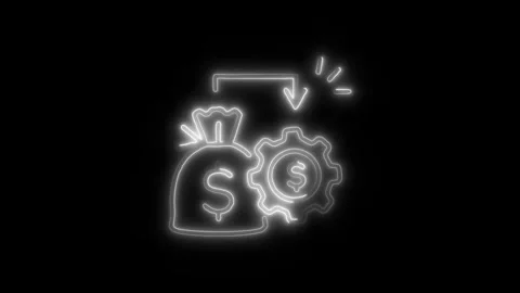 Planning Outline Icon in HD Video Neon Animation  Strategy and Organization Stock Footage 304374480