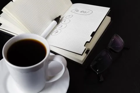 Planning over a cup of coffee Stock Photos