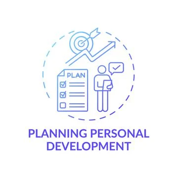 Planning personal development blue gradient concept icon Stock Illustration