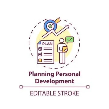 Planning personal development concept icon Stock Illustration