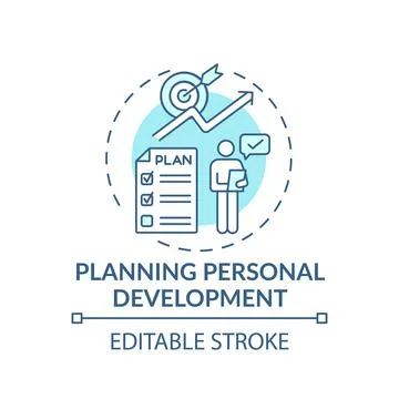 Planning personal development turquoise concept icon Illustrazione stock
