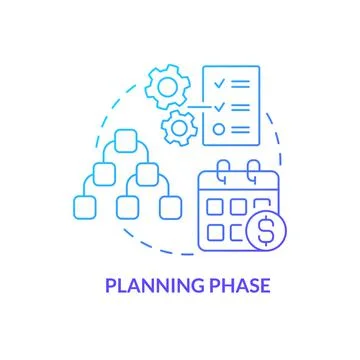 Planning phase blue gradient concept icon Stock Illustration