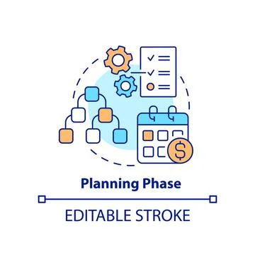 Planning phase concept icon Stock Illustration