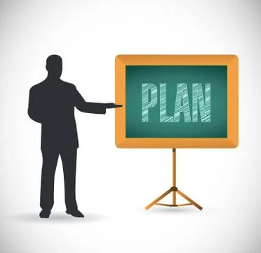 Planning presentation concept illustration design over white Ilustração Stock