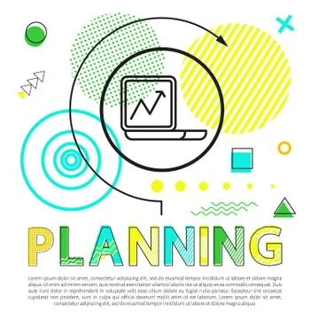 Planning Process Colorful Vector Illustration 스톡 일러스트