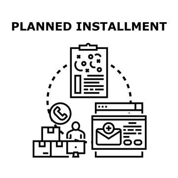 Planning process for future deliveries and financial installments Stock Illustration