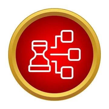 Planning process with hourglass and flow chart icon Stock Illustration