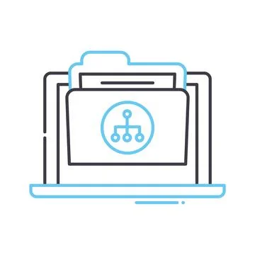 Planning process line icon, outline symbol, vector illustration, concept sign 스톡 일러스트