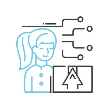 Planning process line icon, outline symbol, vector illustration, concept sign 스톡 일러스트