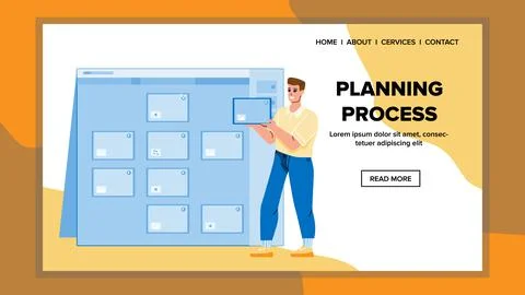 Planning Process For Organization Work Time Vector Stock Illustration