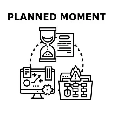 Planning process with timing and crisis management Stock Illustration