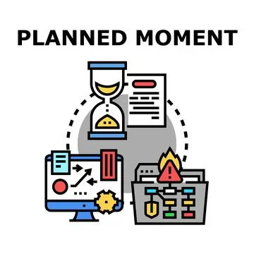 Planning process with timing and crisis management Stock Illustration