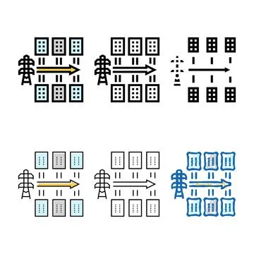 Planning range electric grid color icon vector Stock Illustration