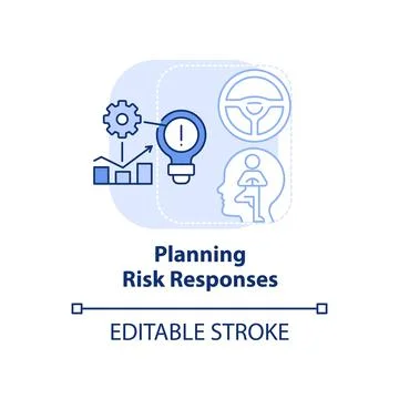 Planning risk responses light blue concept icon Stock-Illustration