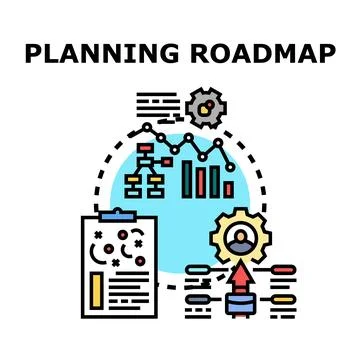 Planning roadmap concept vector icon illustration Stock Illustration