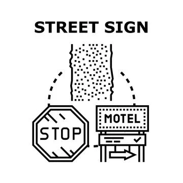 Planning route with road signs concept vector Stock Illustration